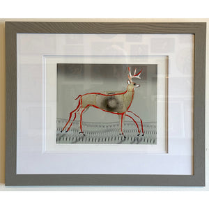 Deer Running With Grass Holly Roberts