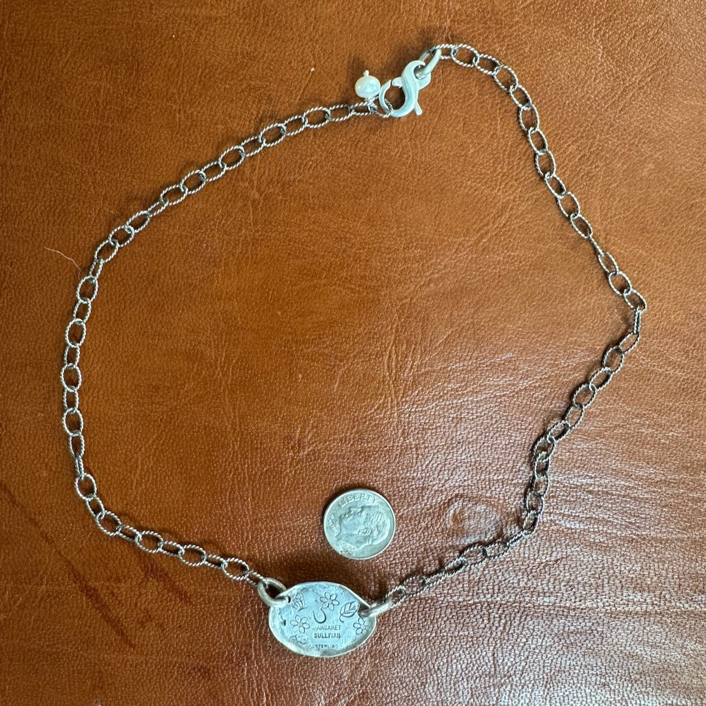 Small Puffy Chained Heart ID Necklace Margaret Sullivan