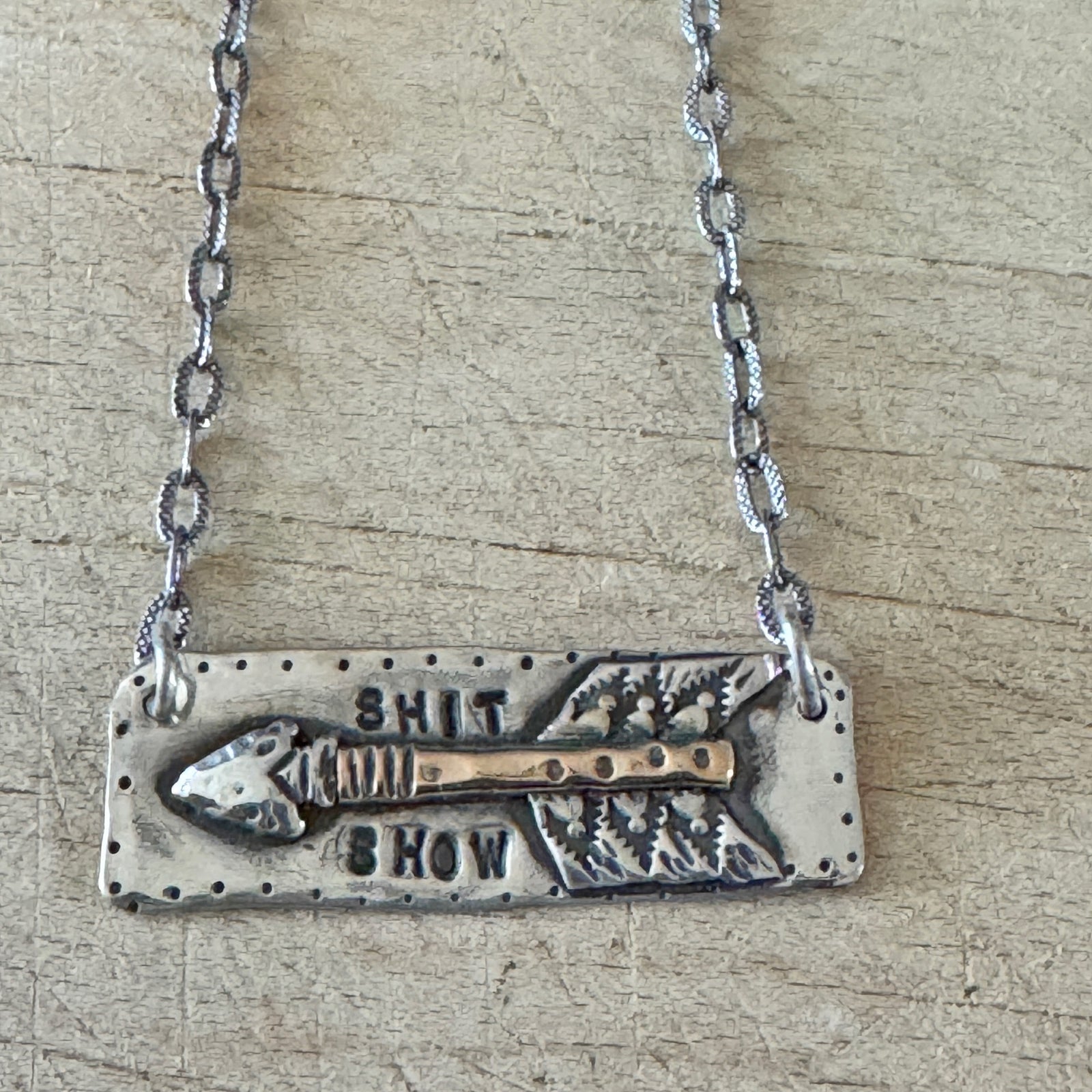 Silver & 14k Gold Filled Shit Show Arrow Necklace Margaret Sullivan