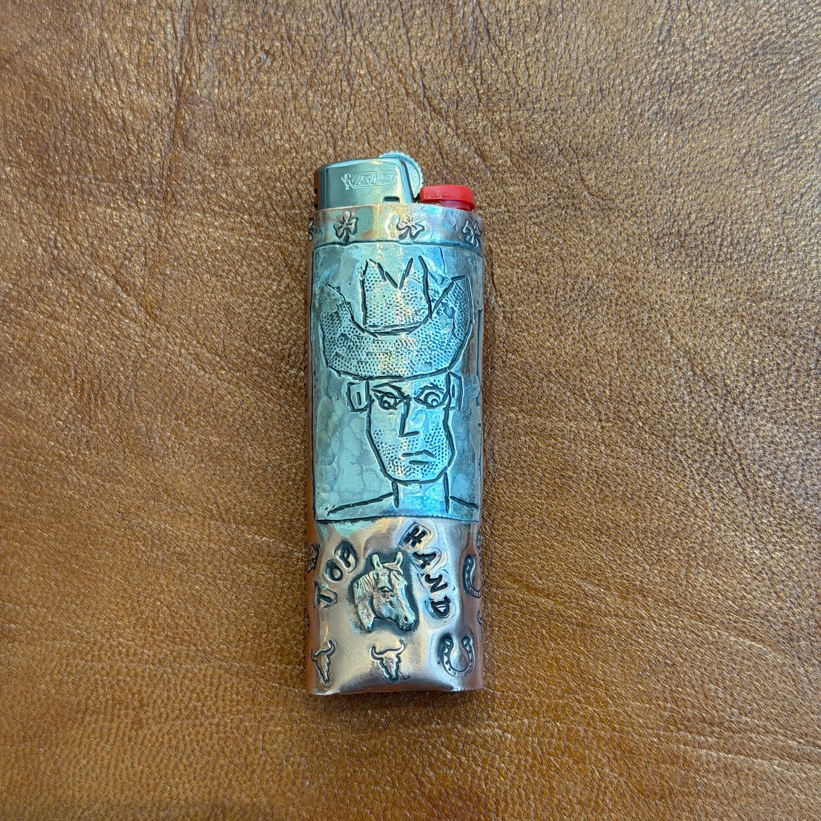 Silver Copper Lighter - Top Hand Margaret Sullivan