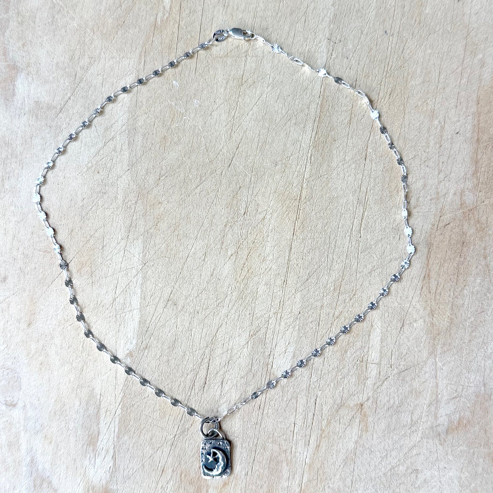Tiny Silver Moon & Star Necklace Margaret Sullivan