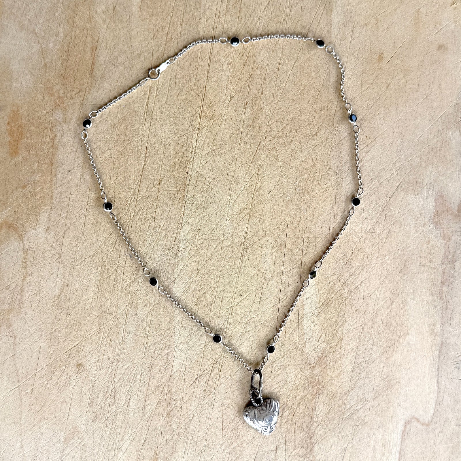 Silver Puffy Skull Heart Necklace Margaret Sullivan