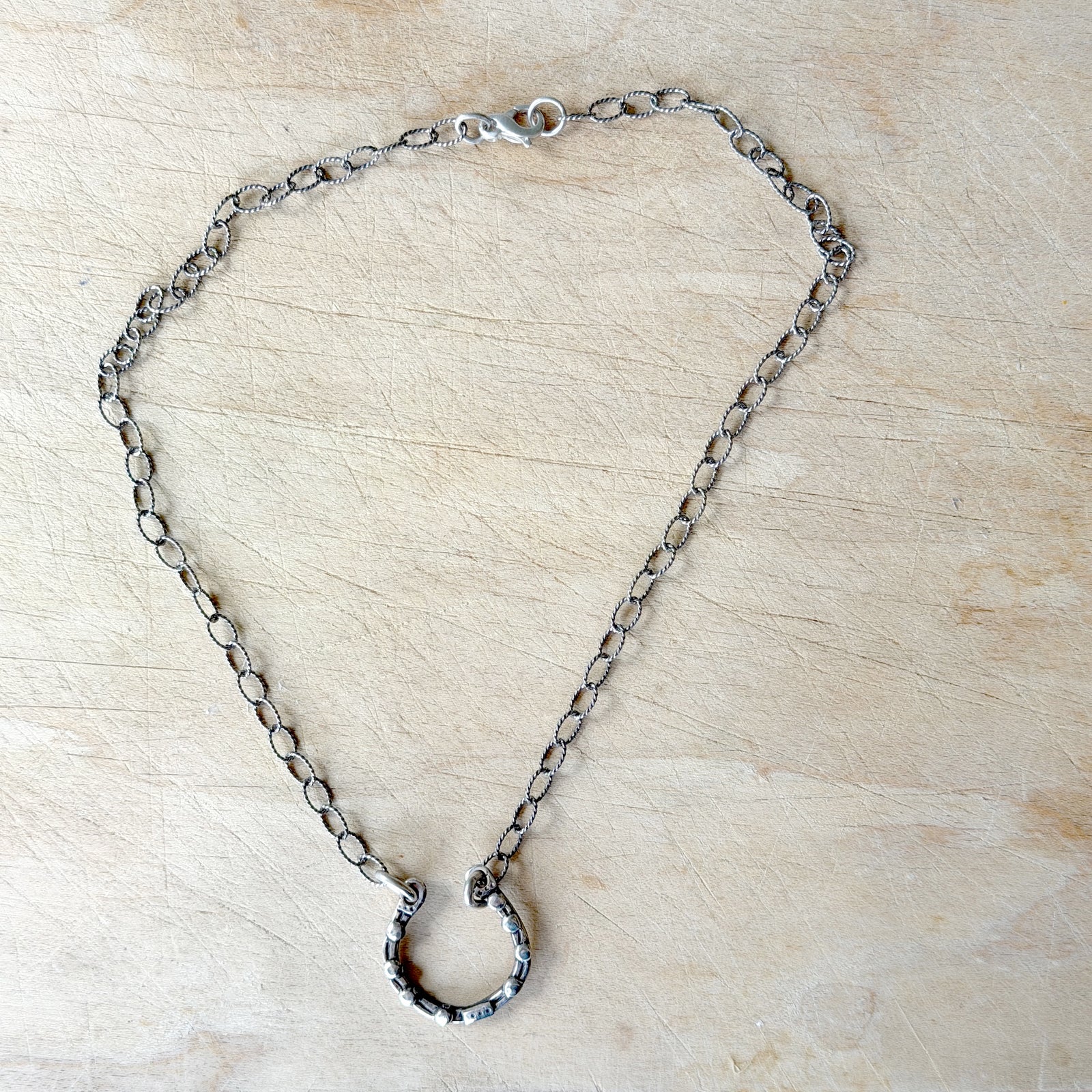 Silver Chunky Horseshoe Necklace Margaret Sullivan