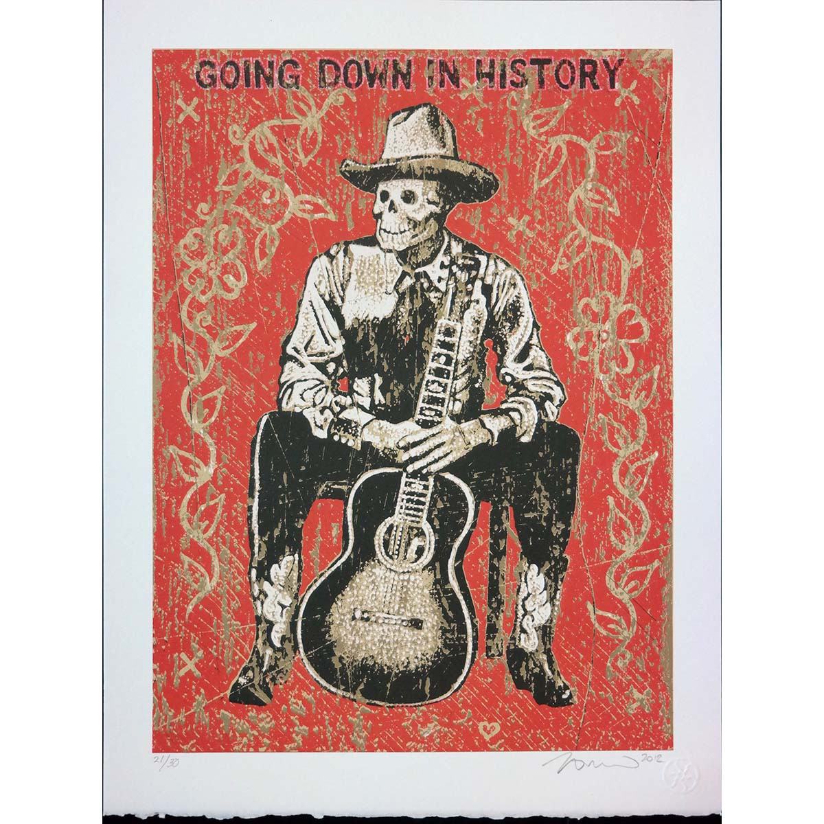 Going Down In History - Lithograph Jon Langford