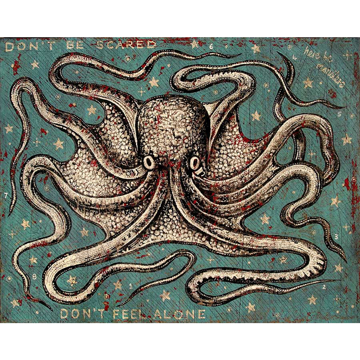 Don't Be Scared Octopus - Large Print Jon Langford