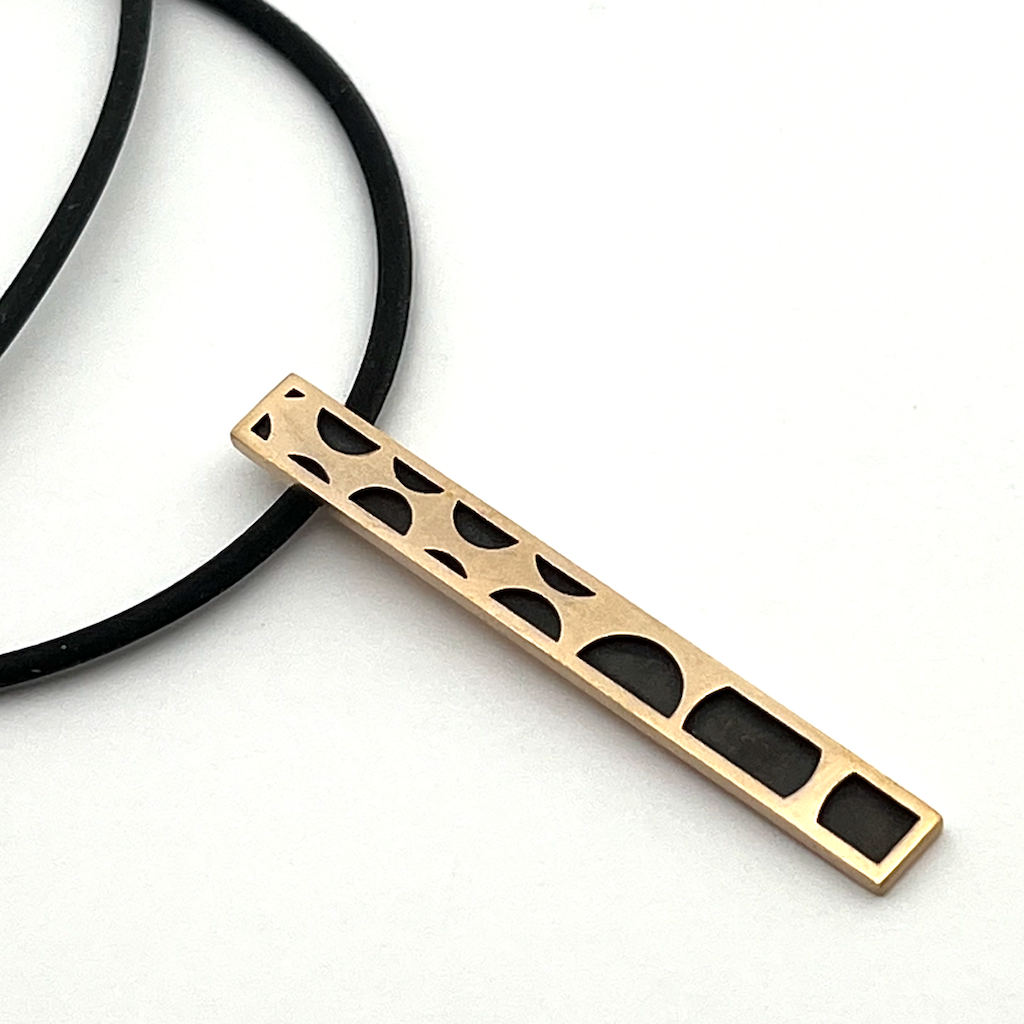 Rectangular Geo Dot Pendant (Bronze) Erika Novak