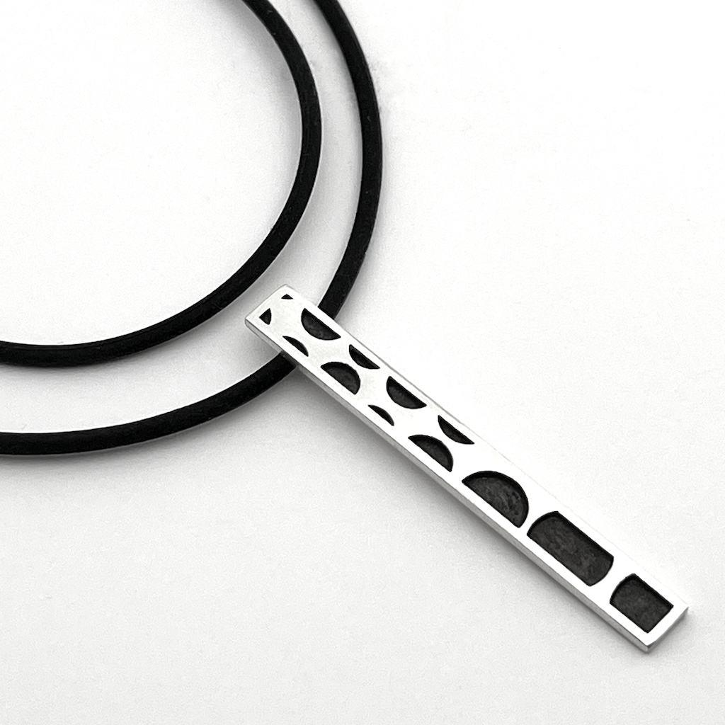 Rectangular Geo Dot Pendant (Silver) Erika Novak