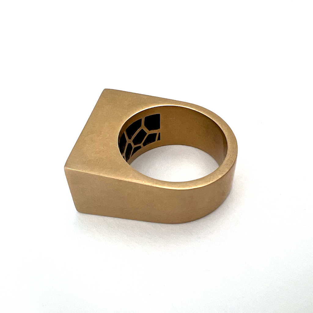 Voronoi Peaks Rectangular Signet Ring Erika Novak