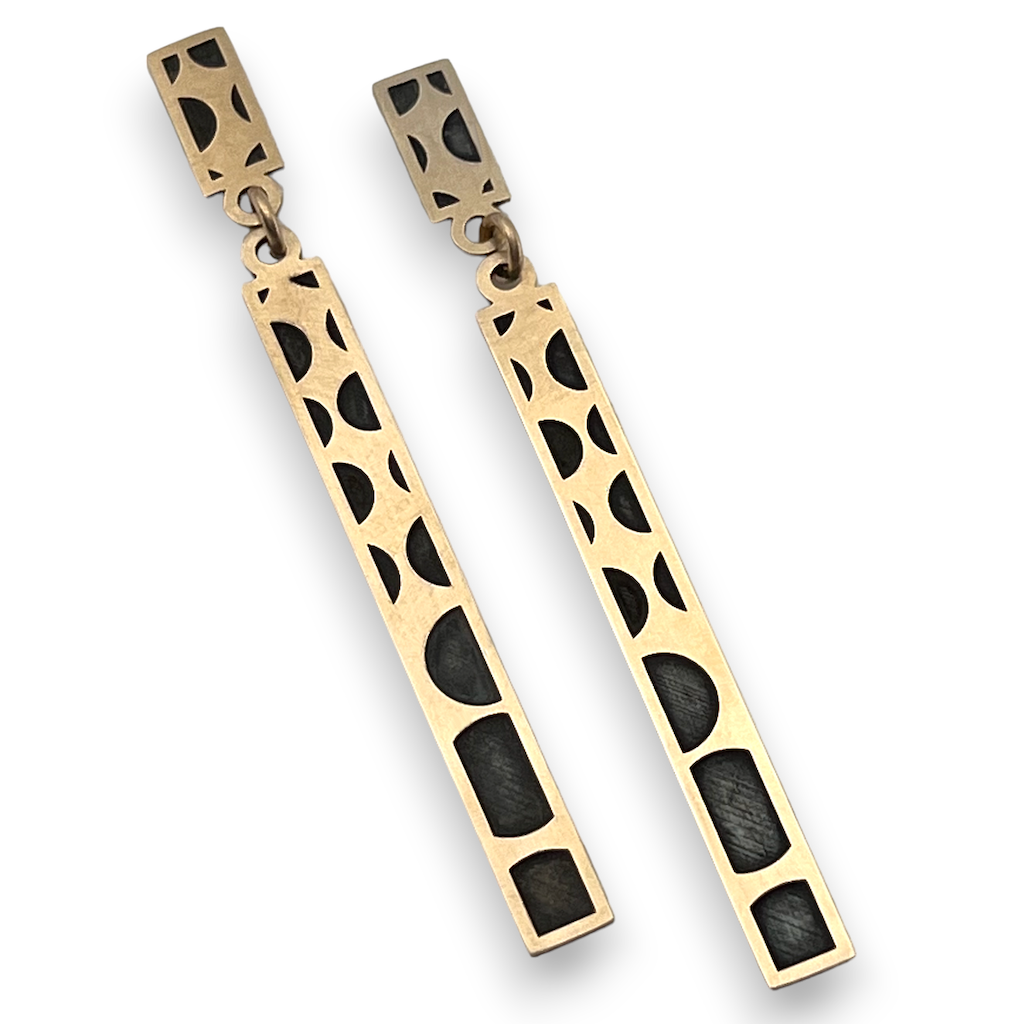 Geo Dot Single Column Double Rectangular Post Dangle (Bronze) Erika Novak