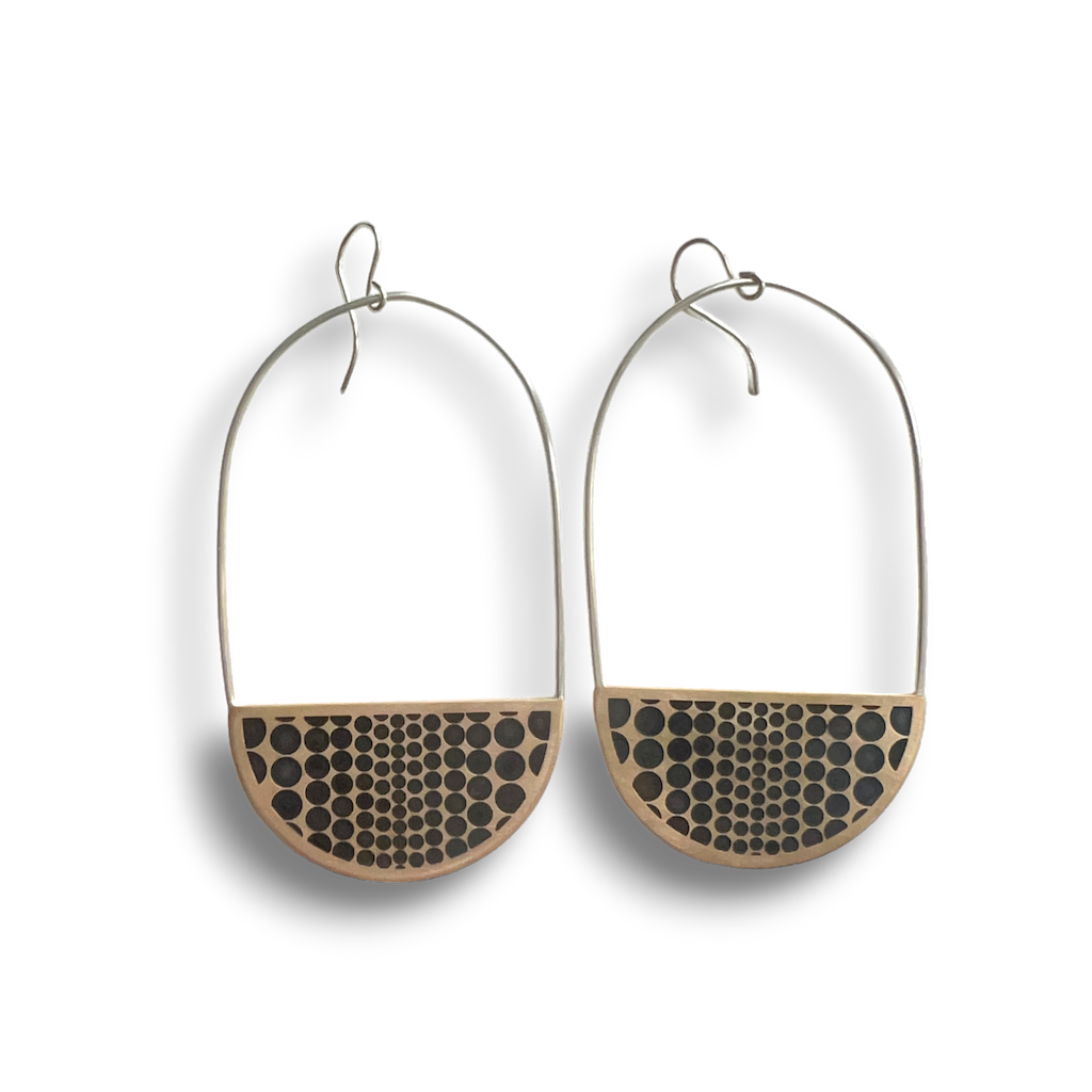 Geo Dot Half Moon Dangles Erika Novak