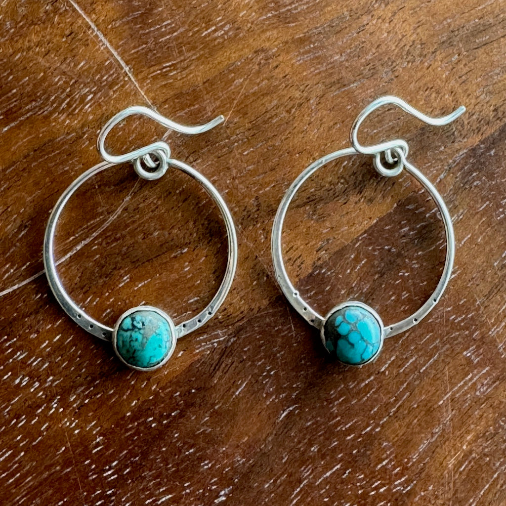 Large Turquoise Hoop Earrings Margaret Sullivan