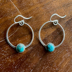 Large Turquoise Hoop Earrings Margaret Sullivan