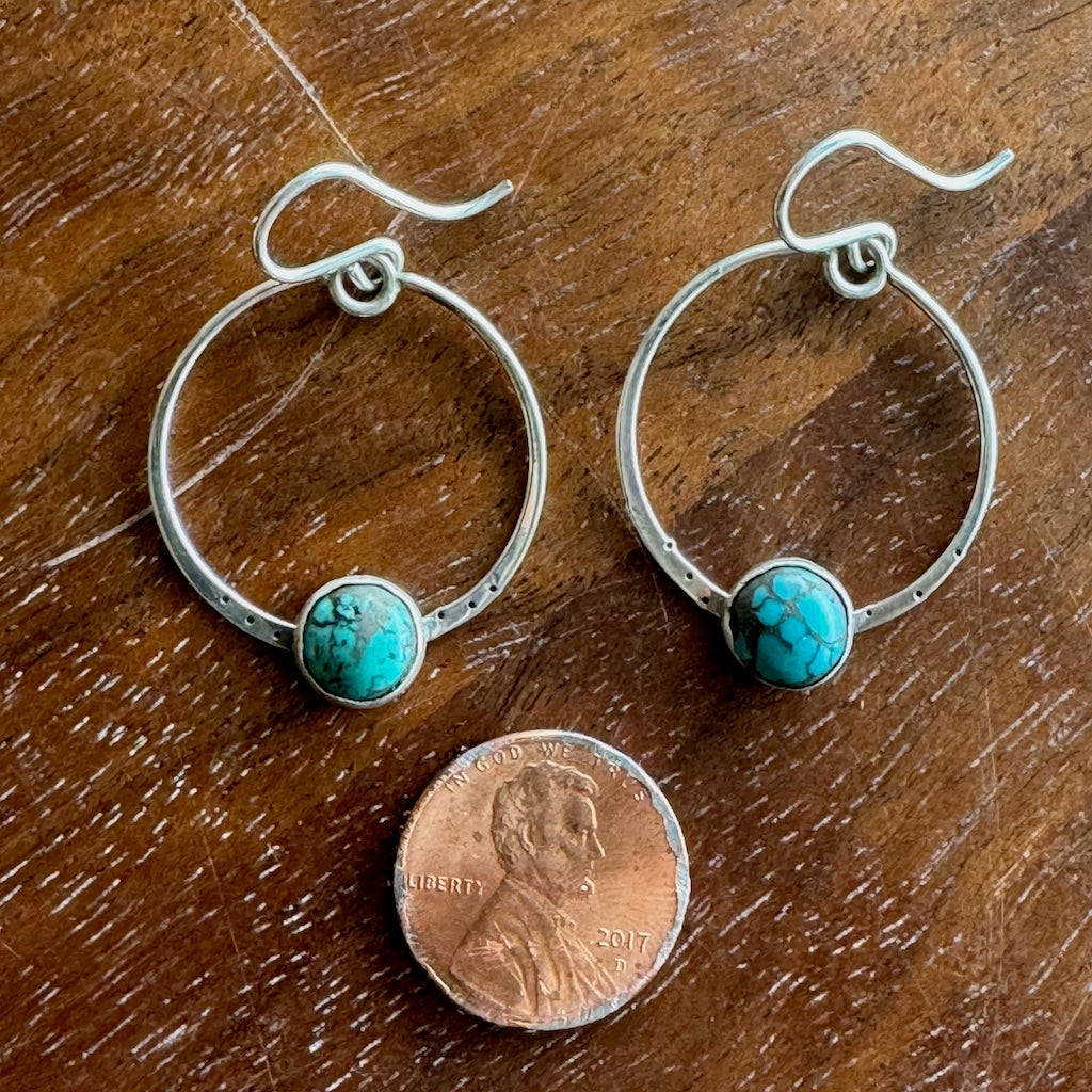 Large Turquoise Hoop Earrings Margaret Sullivan