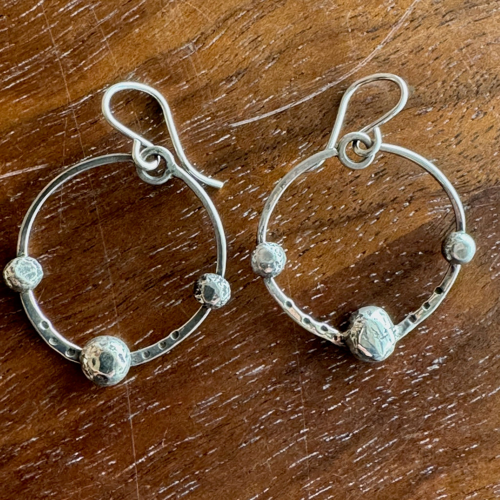 Silver Dot Hoop Earrings Margaret Sullivan