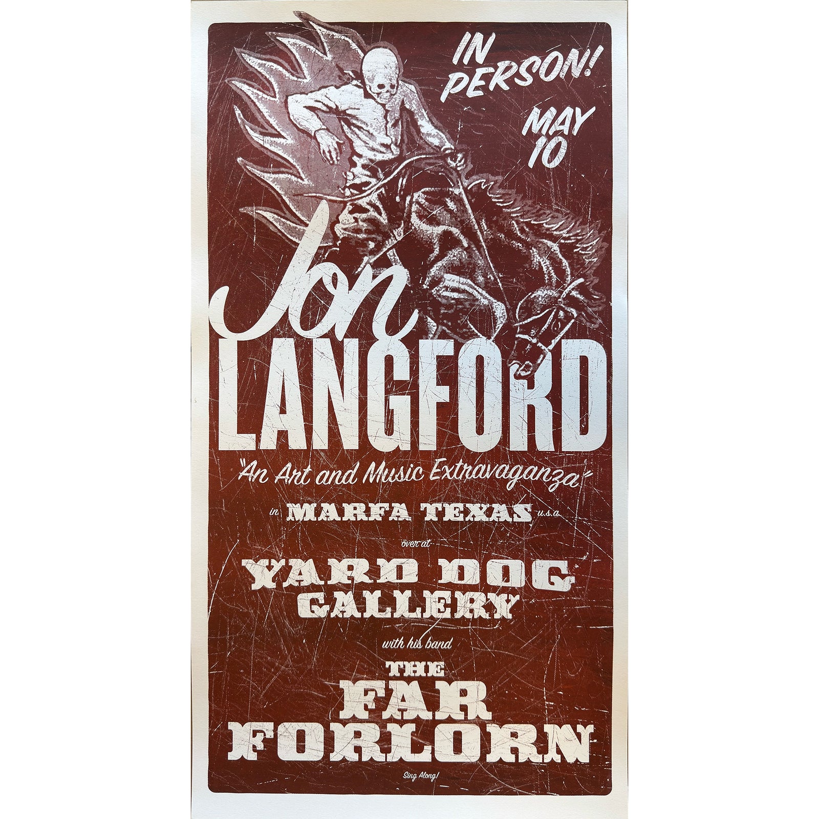 Jon Langford Marfa Poster Yard Dog