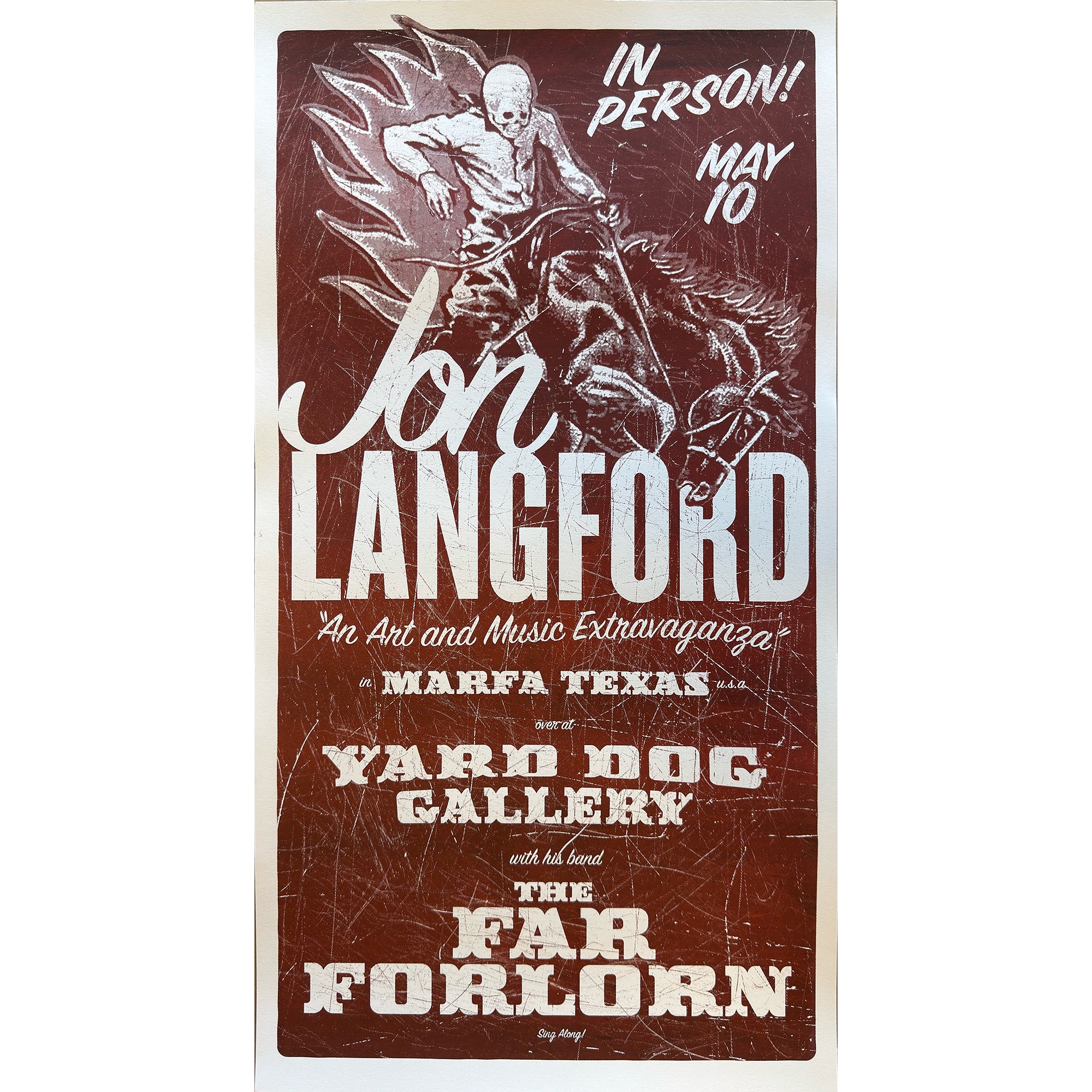Jon Langford Marfa Poster Yard Dog