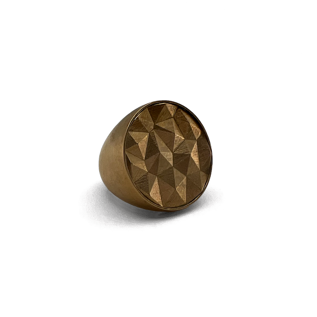 Voronoi Peaks Signet Ring - Bronze Erika Novak