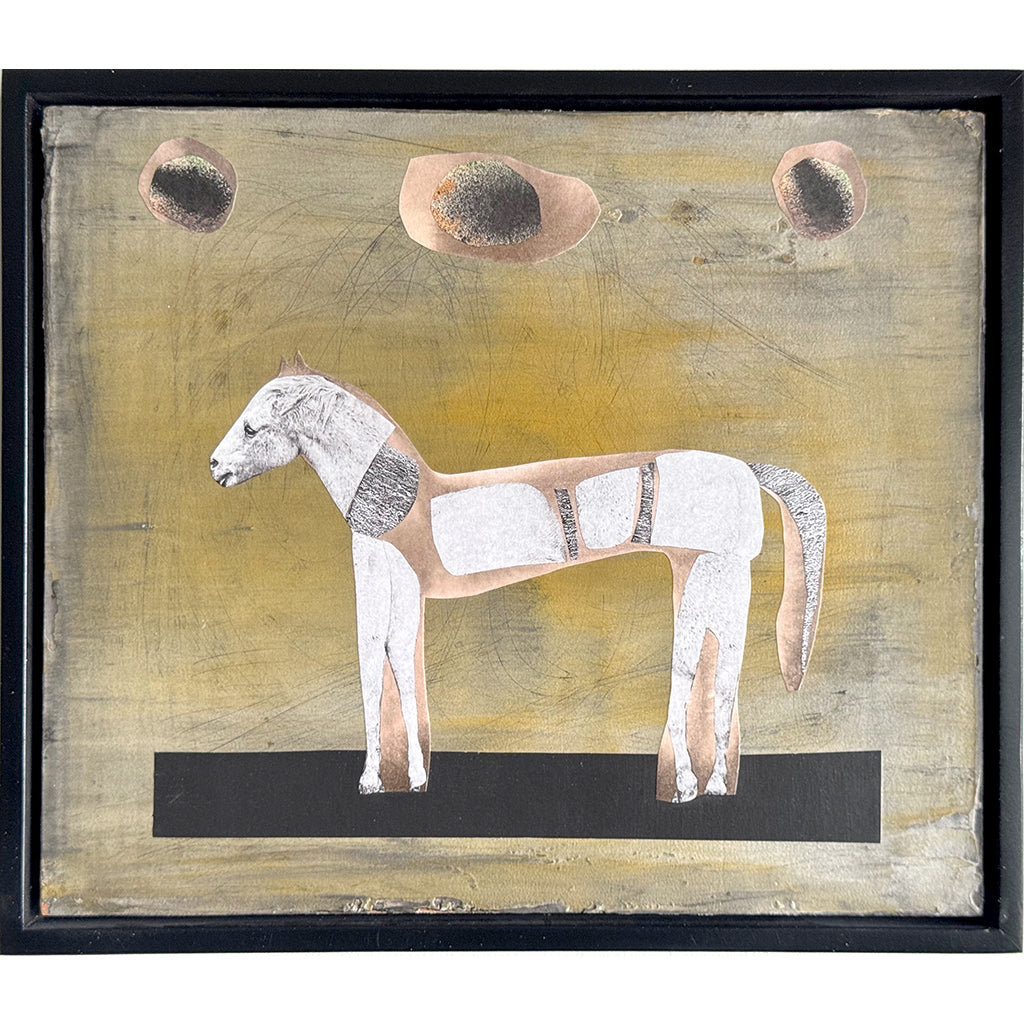 Gray Pony With Clouds And Black Holly Roberts