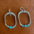 Large Oblong w/ Turquoise Hoop Earrings Margaret Sullivan