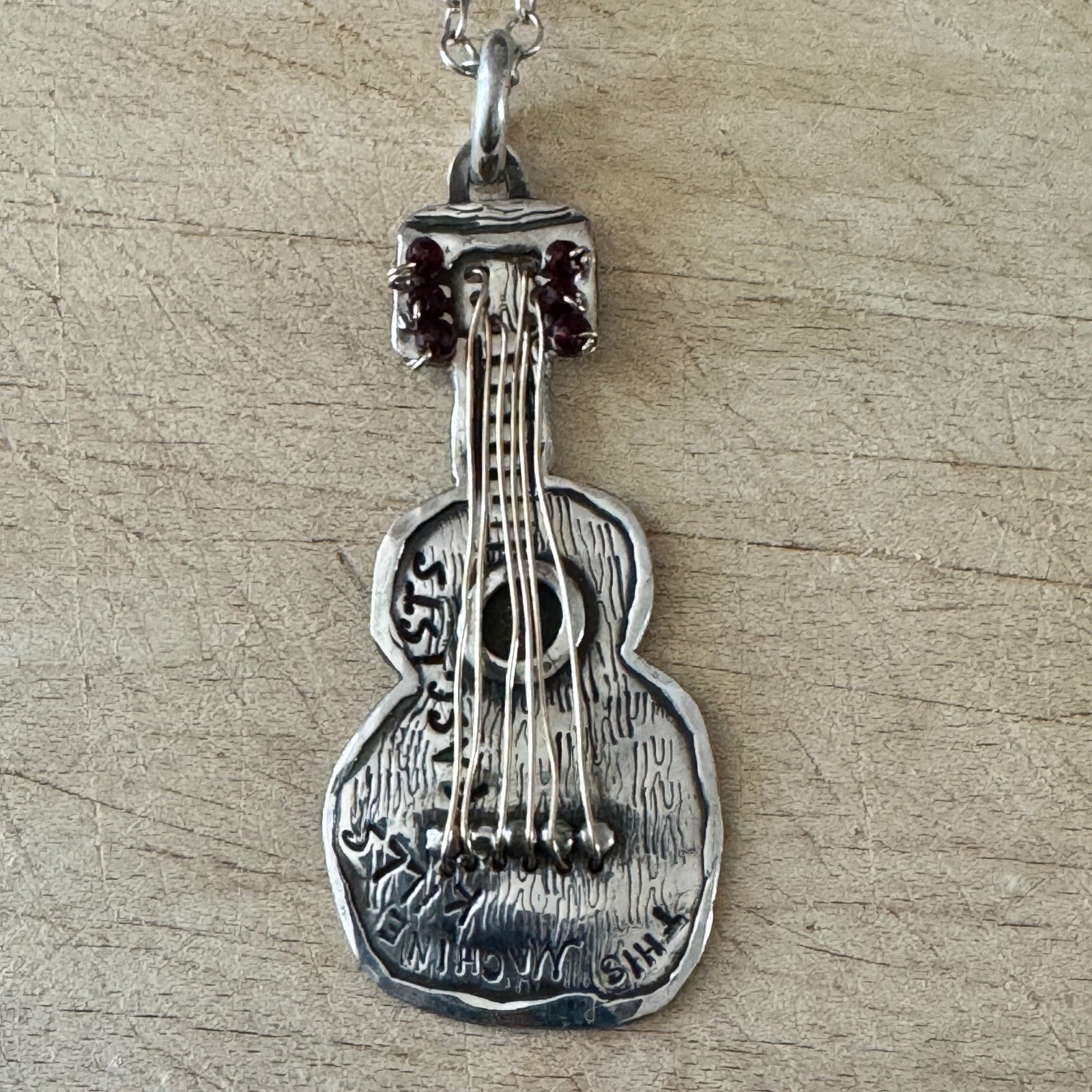 This Machine Kills Fascists Guitar Necklace Margaret Sullivan