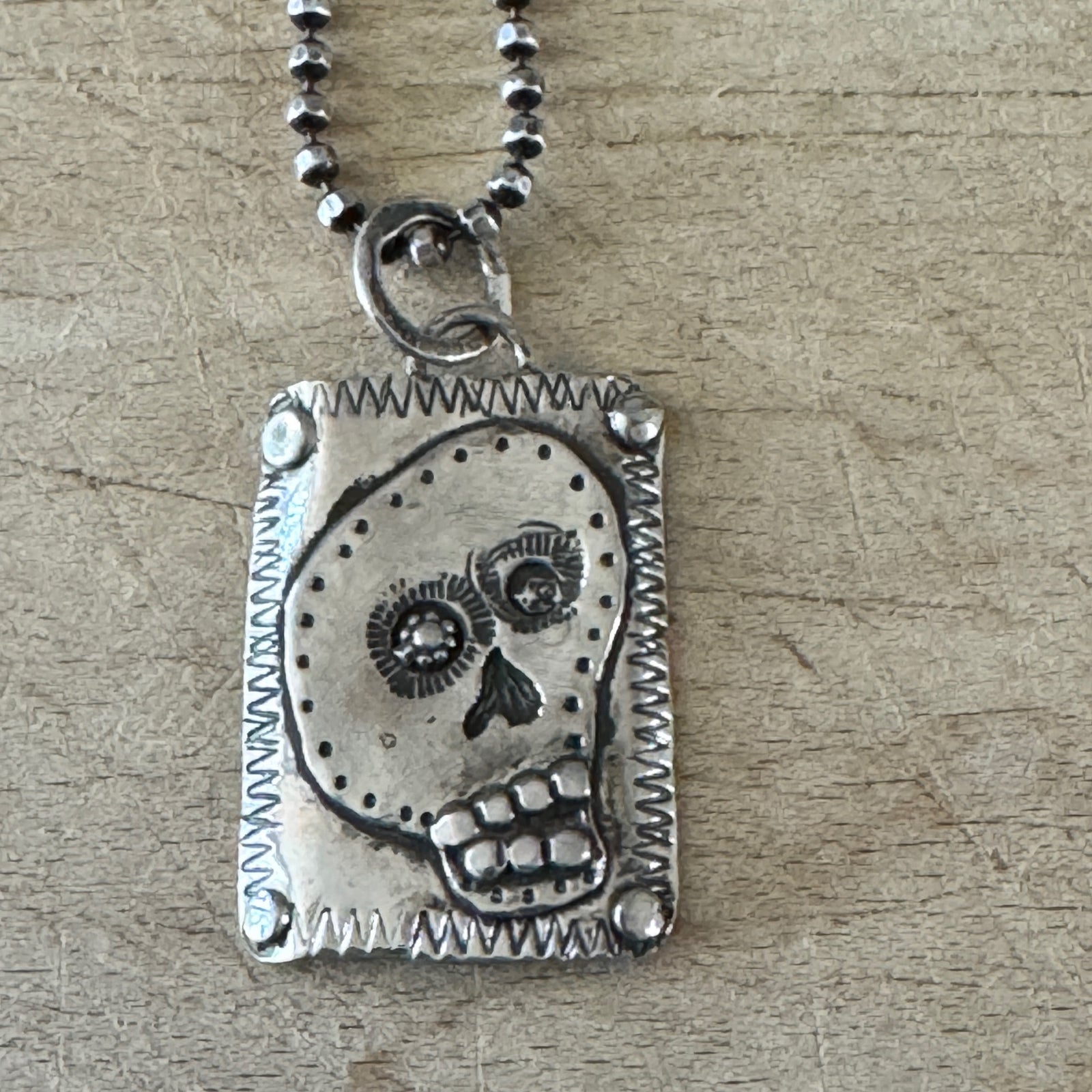 Large Square Skull Necklace Margaret Sullivan