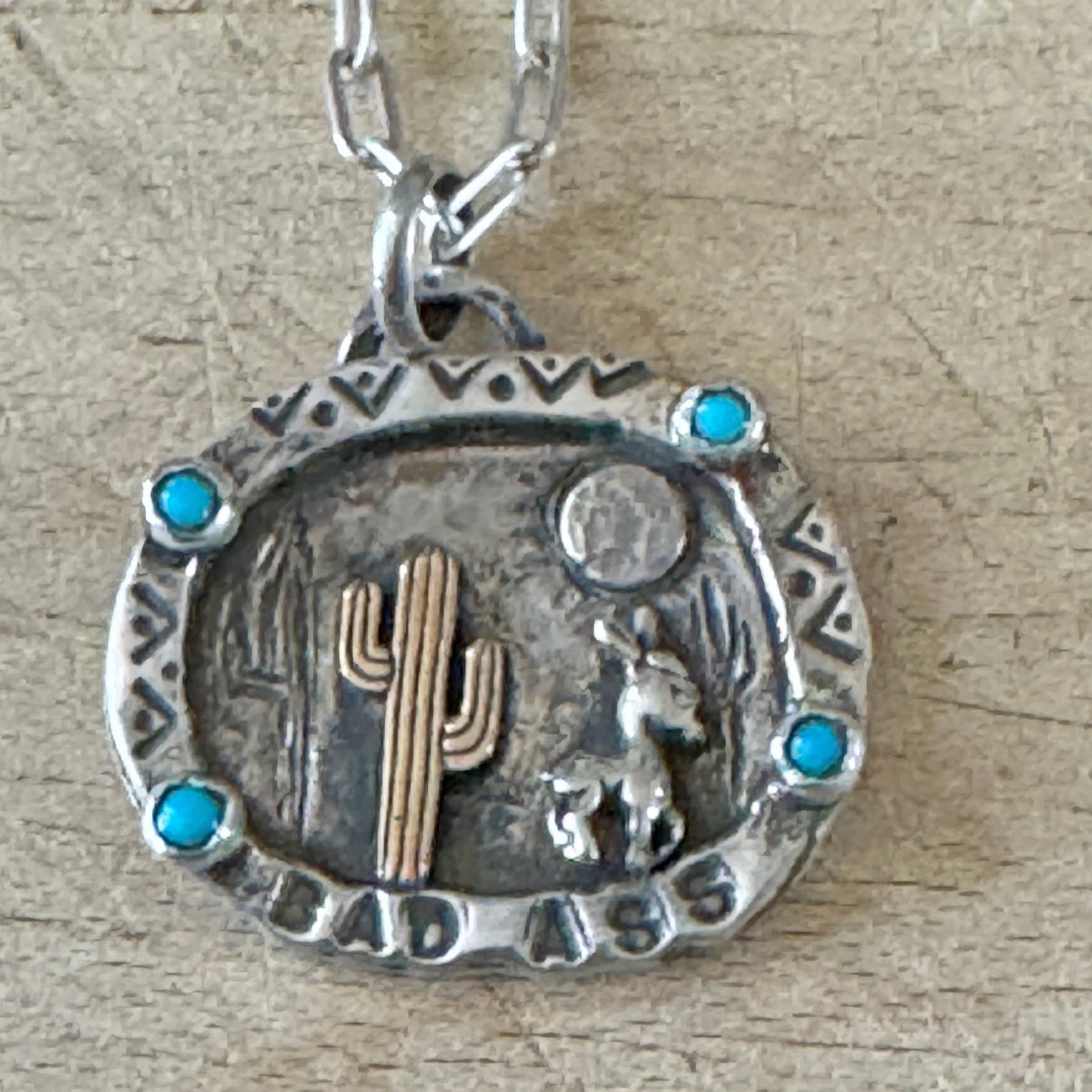 Silver & Bronze Bad Ass Turquoise Necklace Margaret Sullivan