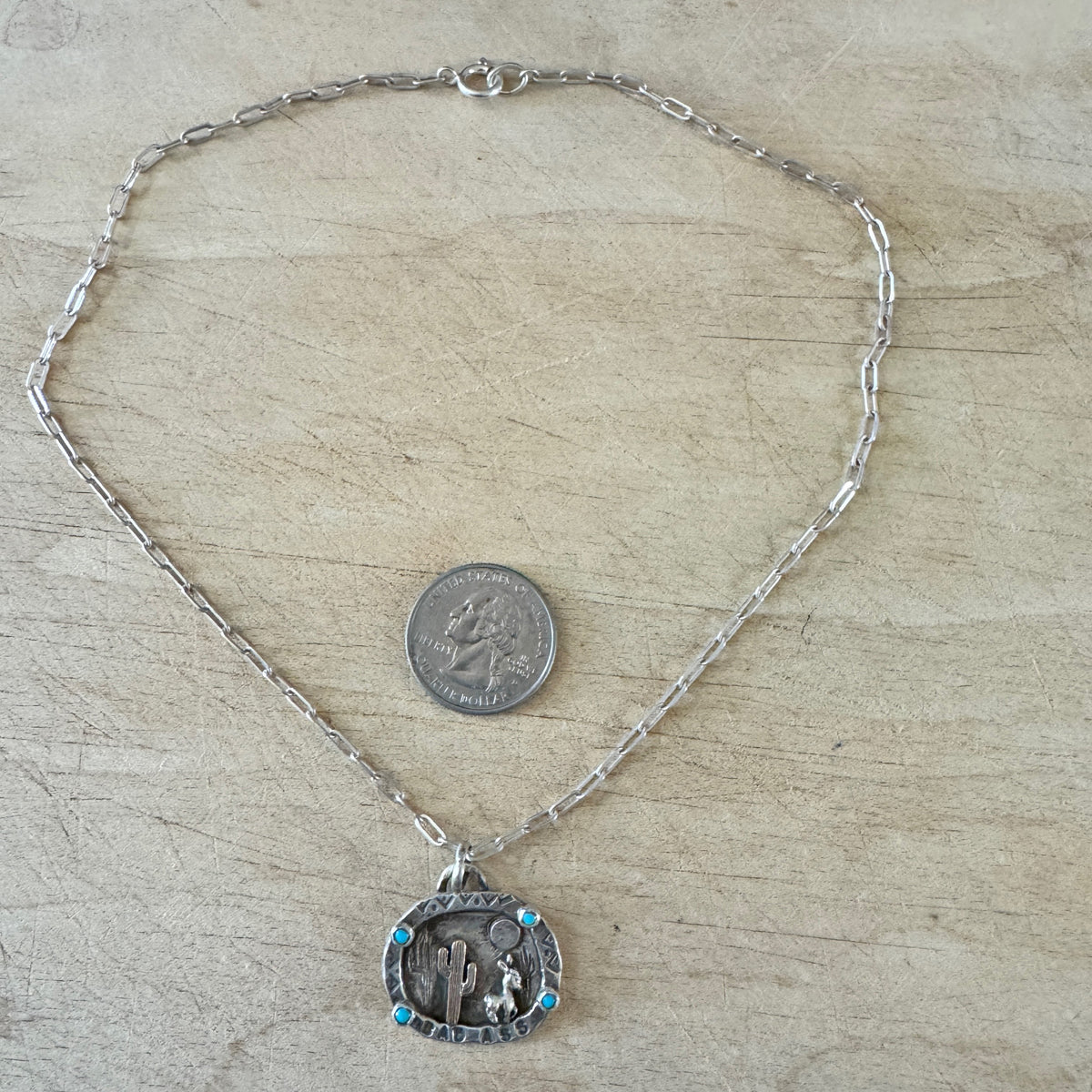 Silver & Bronze Bad Ass Turquoise Necklace