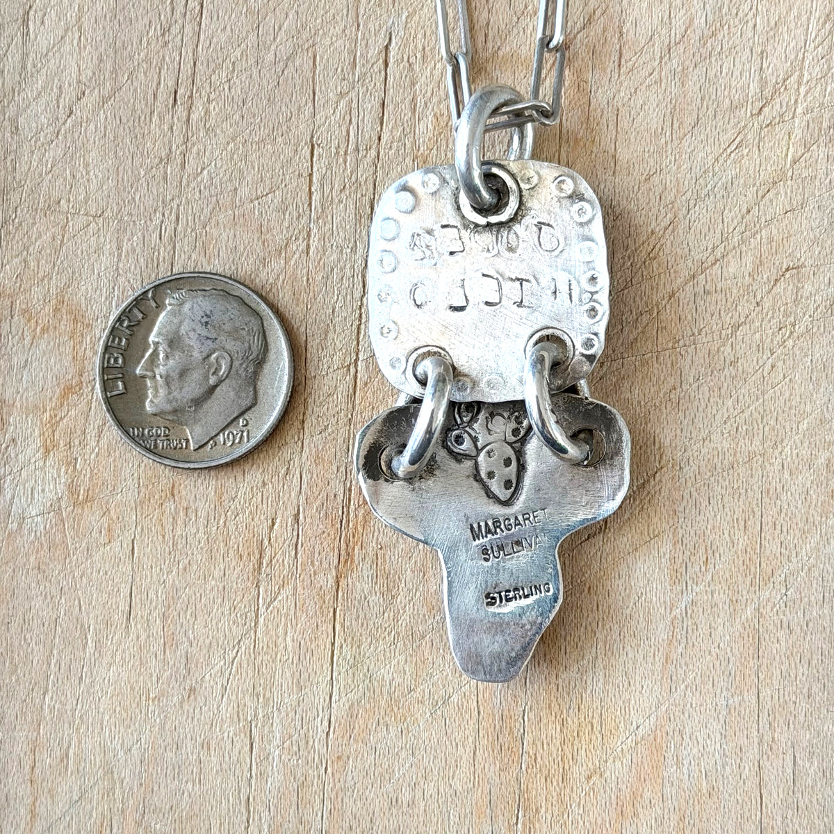 Silver Brass Skull Joder Hielo Necklace Margaret Sullivan