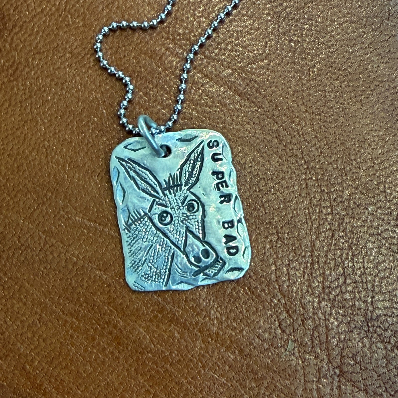 Silver Brass Charm Necklace - Super Bad Margaret Sullivan