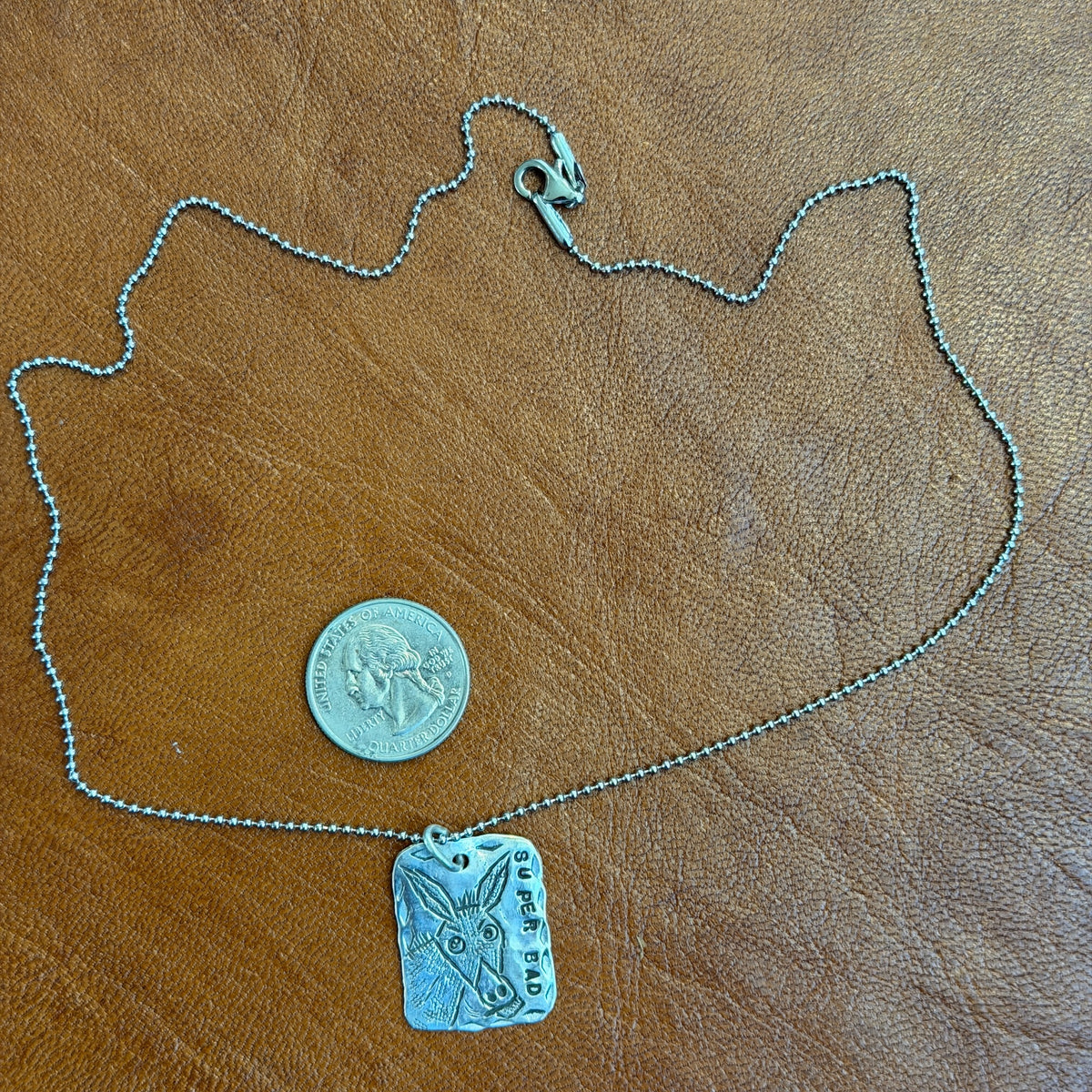 Silver Brass Charm Necklace - Super Bad Margaret Sullivan