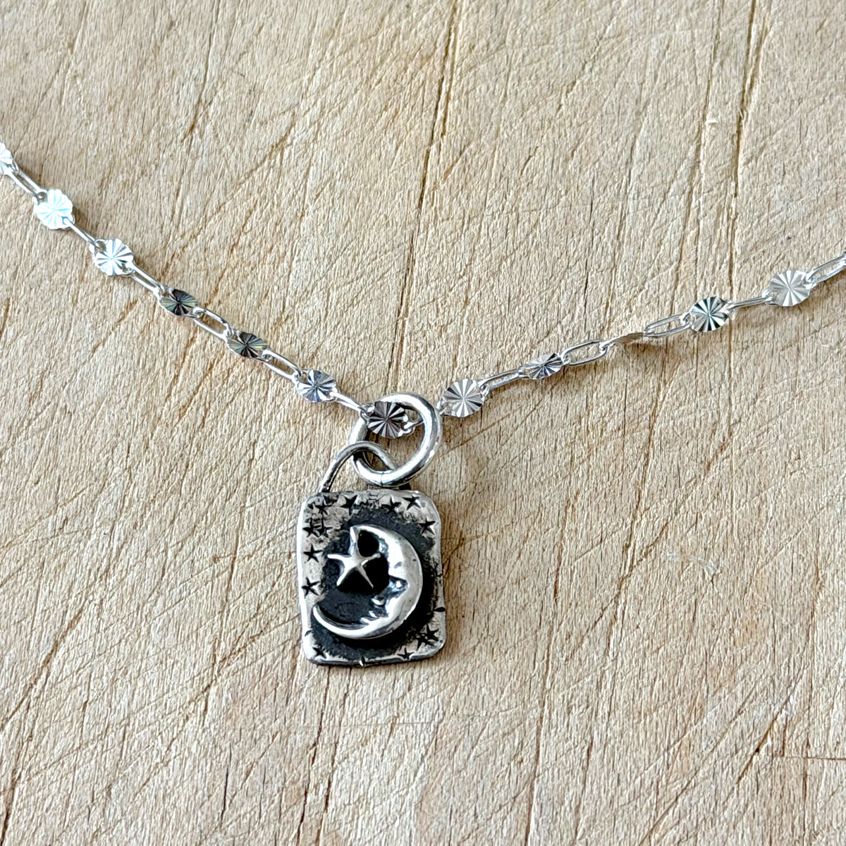 Tiny Silver Moon &amp; Star Necklace Margaret Sullivan