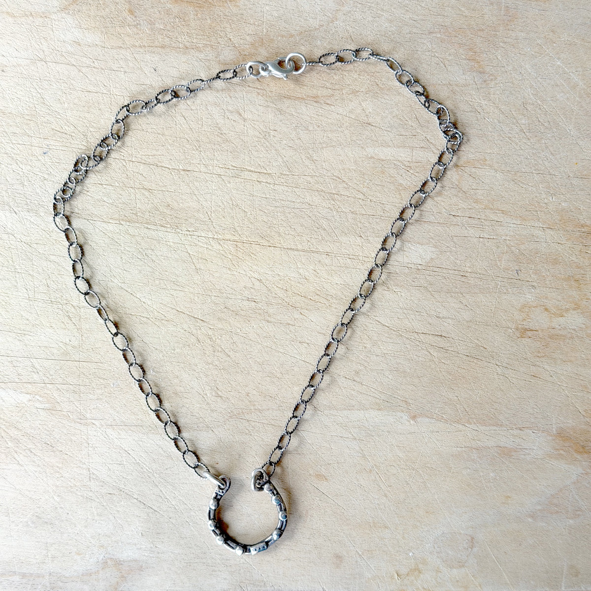 Silver Chunky Horseshoe Necklace Margaret Sullivan
