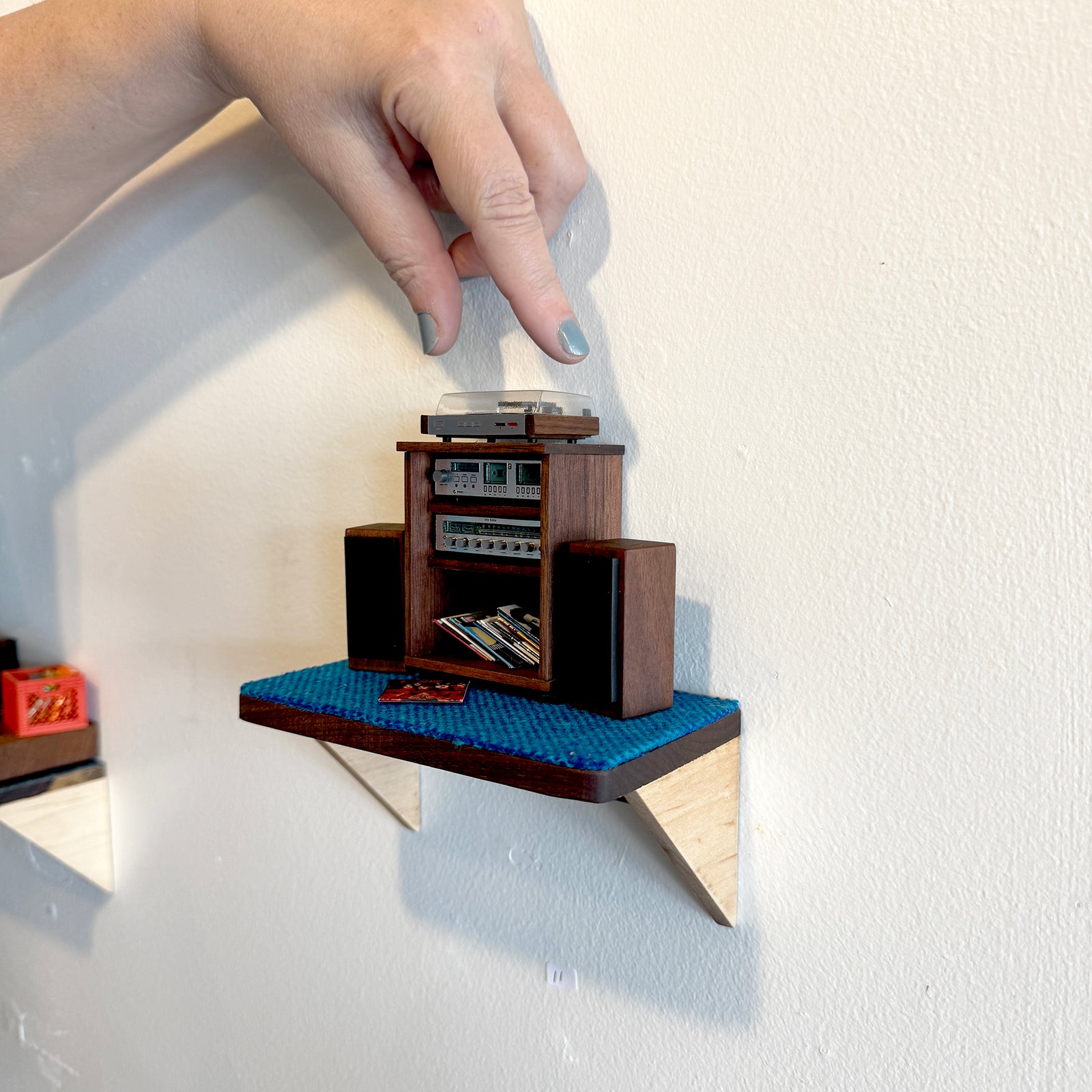 Stereo System 1:12 Scale on Shelf Margie Criner