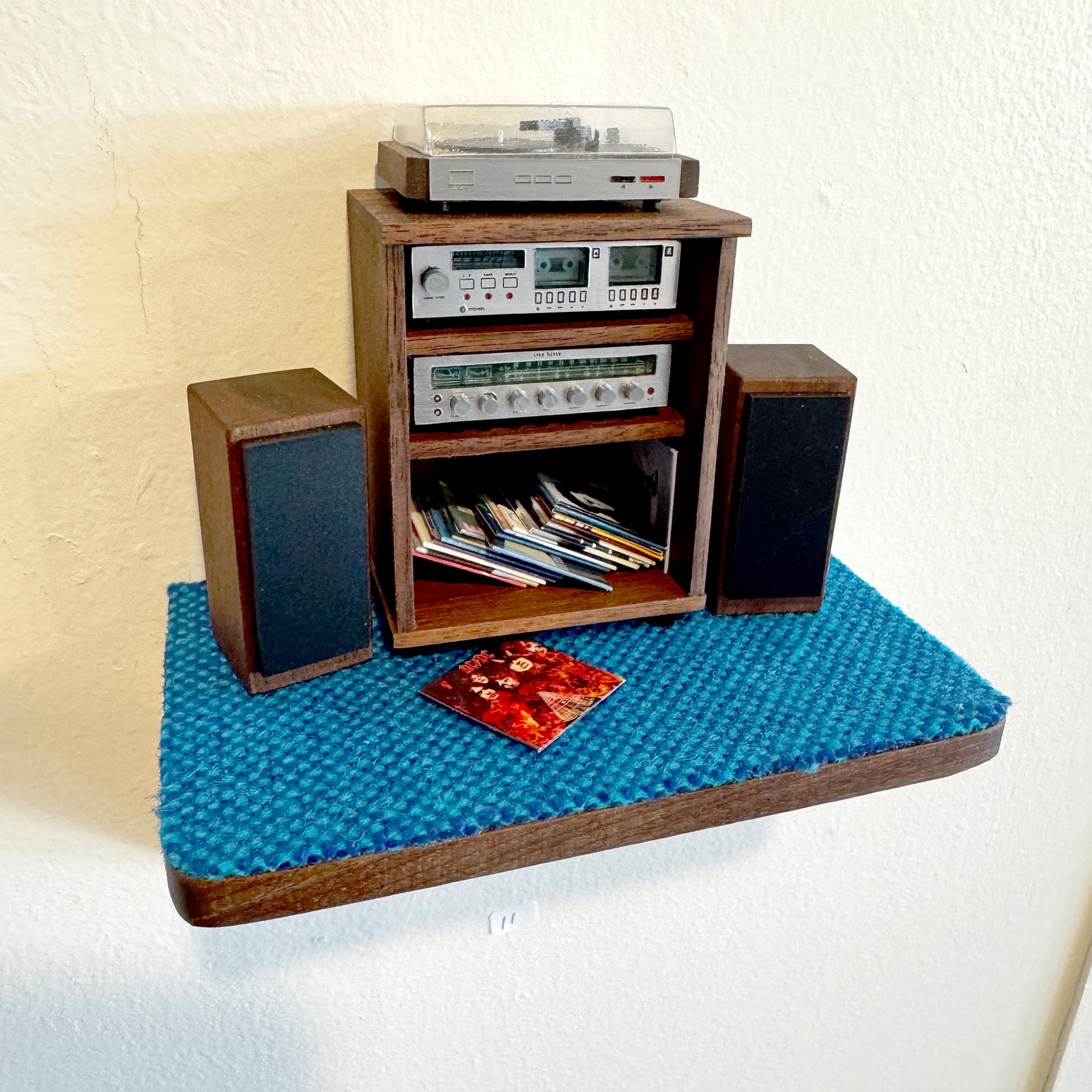 Stereo System 1:12 Scale on Shelf Margie Criner