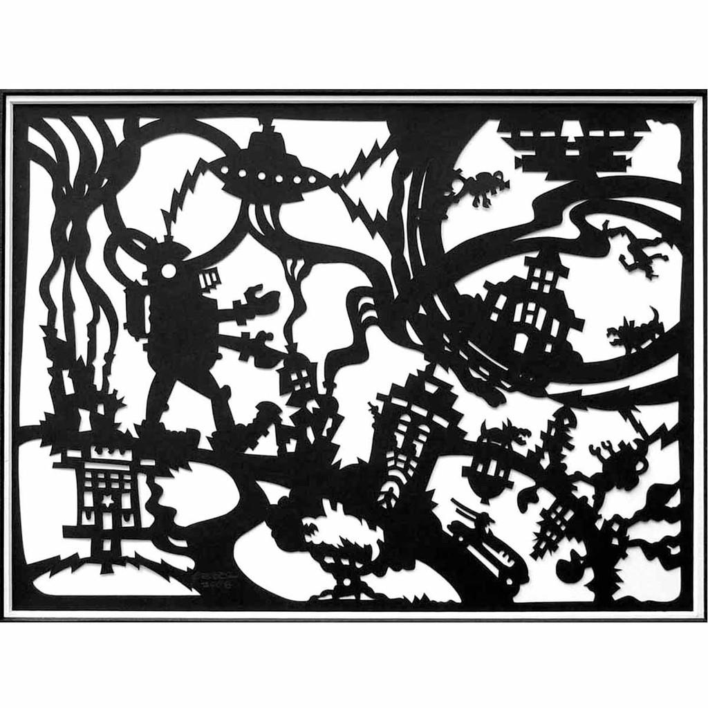 Untitled (Robot & UFO) Don Gruber