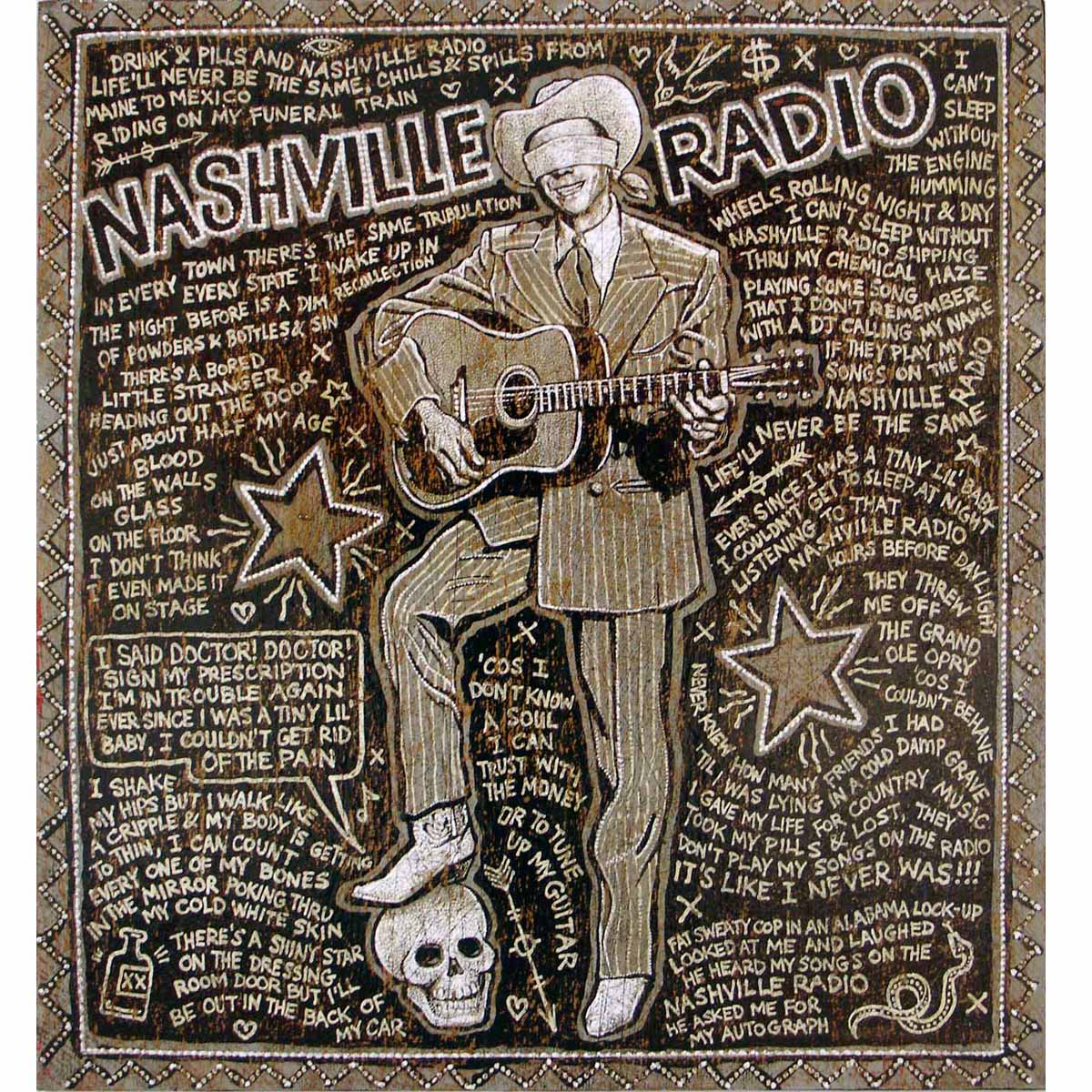 Nashville Radio - Song Paintings Print  # 3 Jon Langford