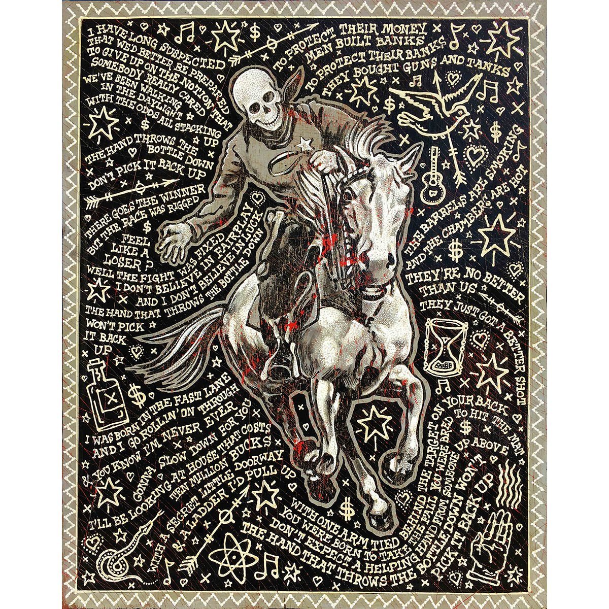 The Hand That Throws the Bottle Down - Large Print Jon Langford