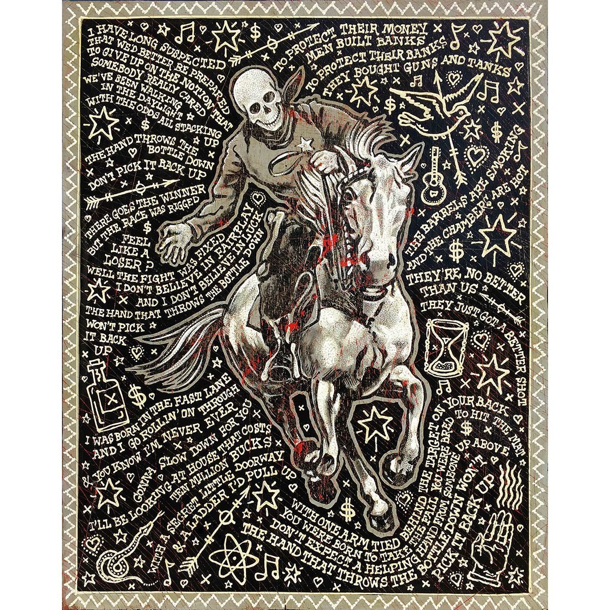 The Hand That Throws The Bottle Down - Song Paintings Print #9 Jon Langford