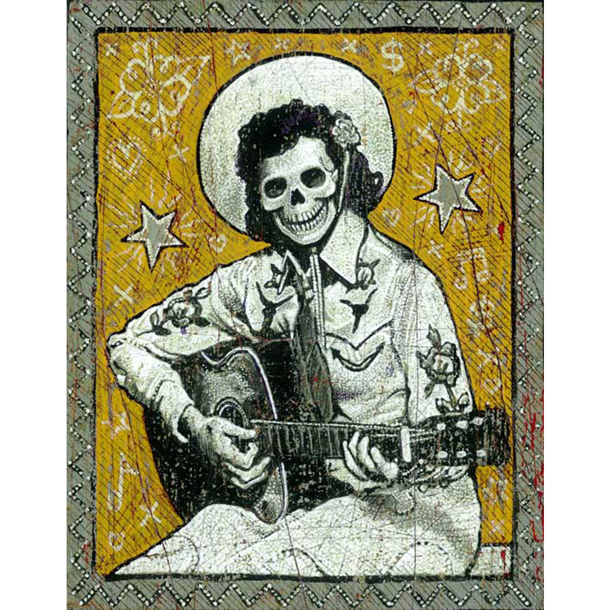 Golden Skull Girl - Large Print Jon Langford