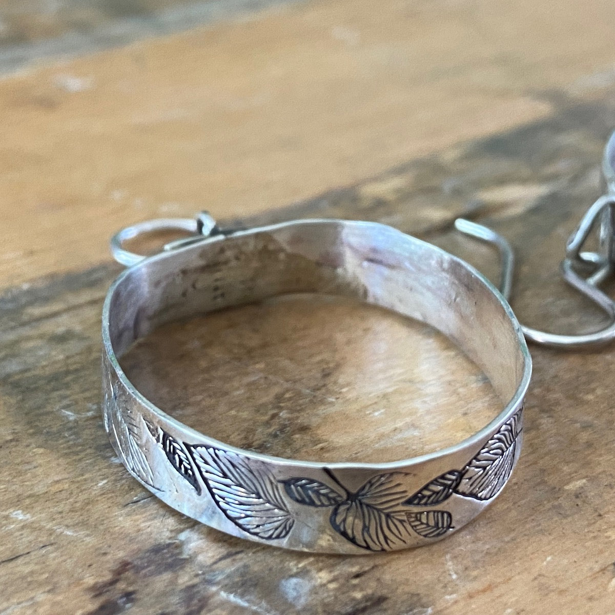 Silver Leaf Hoop Earrings Margaret Sullivan
