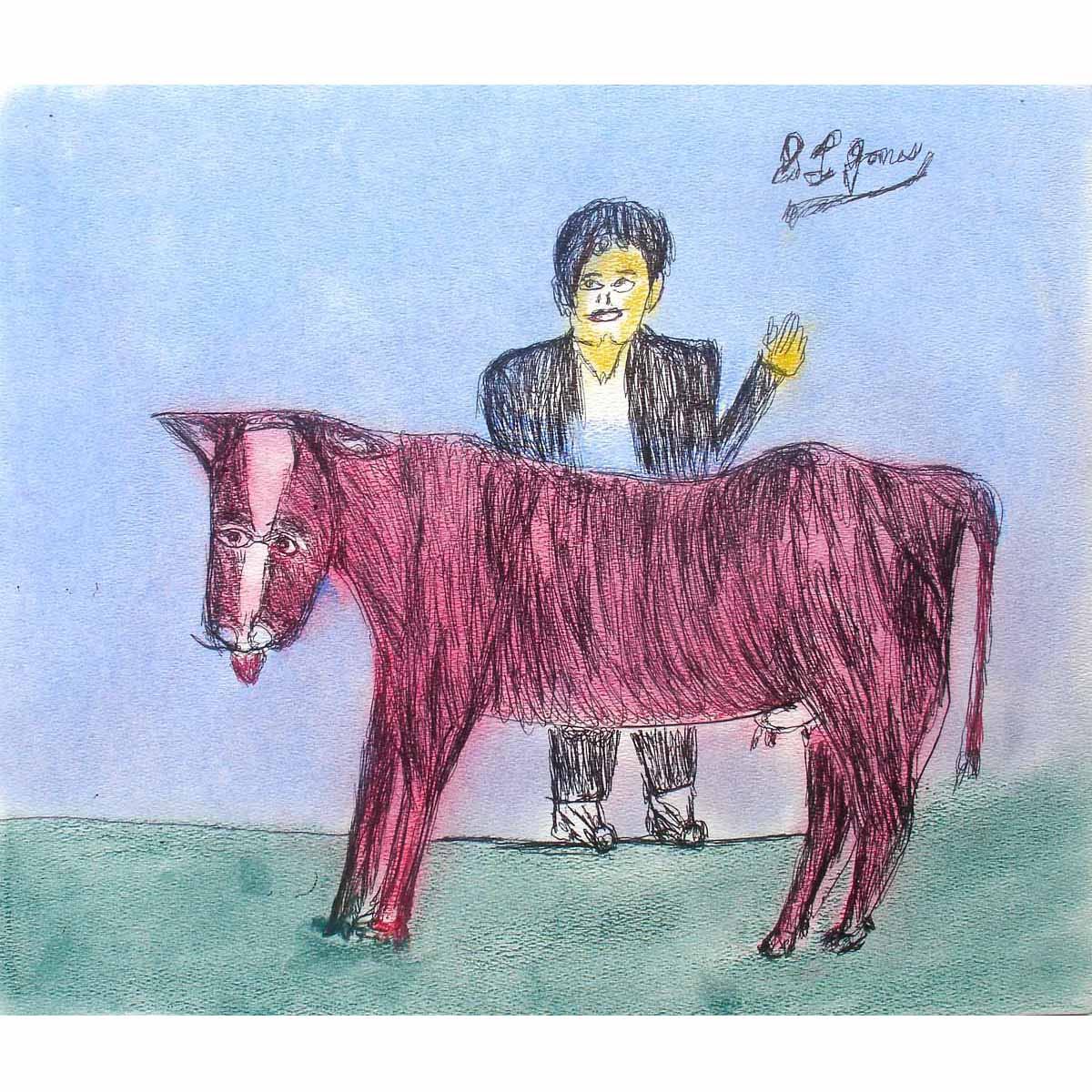 Man With Red Cow S.L. Jones